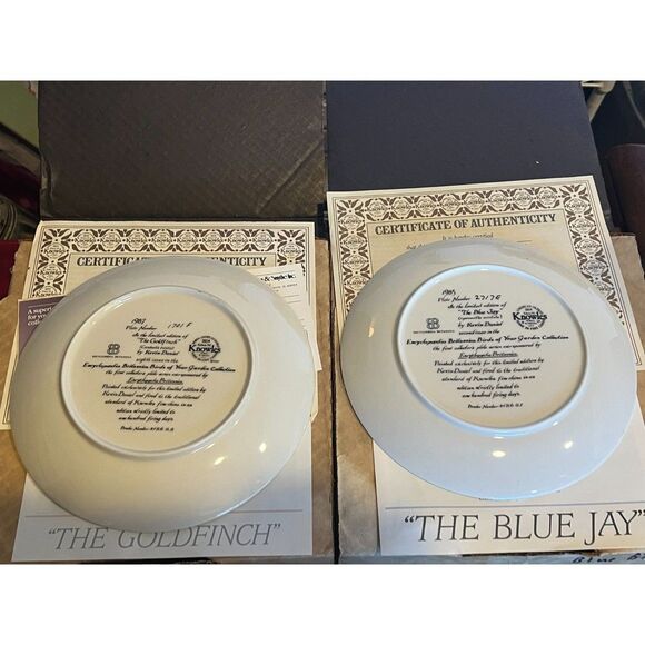 Vintage Knowles China Encyclopedia Britannica Birds of Your Garden Plate set - Picture 9 of 13